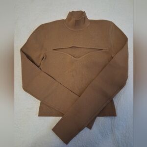 BABATON BROWN WOMEN'S FITTED SWEATER